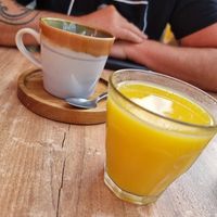 Coffee and orange juice at Farm Girl in South West London