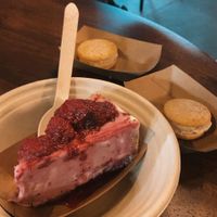 cheesecake and macarons  at Vegan Scoops in Orlando