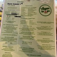 Menu  at Vegan Scoops in Orlando
