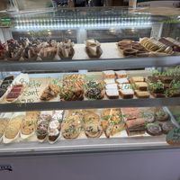 Yes, this is all vegan! Cheesecakes, stuffed cookies, croissants…all of it.  at Vegan Scoops in Orlando