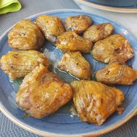 Stuffed Zucchini flowers (vegan) at Hamam Cafe in Rhodes