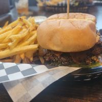 Veggie tale burger with vegan secret sauce at The Burger Dock - CDA in Coeur D Alene