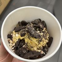 Cake batter with Oreos and almonds - yum!   at Menchie's Frozen Yogurt in Citrus Heights