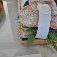 Vegan sandwich with hummus at Baranka in Sopron