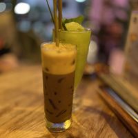 Lemon and mint juice (and my partners milk coffee (not vegan))  at Vo Roof in Ho Chi Minh City