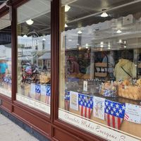 Outside at Sanders Chocolate & Ice Cream Shops in Mackinac Island