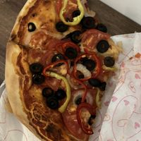 cheeseless pizza   at Check-In Restaurant in Gjirokaster