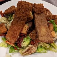 Caesar salad (crispy chicken) at The Chicago Diner - Logan Square in Chicago