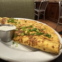 Pierogi quesadilla  at The Chicago Diner - Logan Square in Chicago