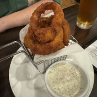 Onion rings and dill ranchh  at The Chicago Diner - Logan Square in Chicago