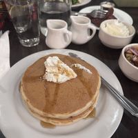 chocolate chip pancake stack  at The Chicago Diner - Logan Square in Chicago