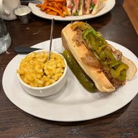mac n cheese and italian beef
 at The Chicago Diner - Logan Square in Chicago