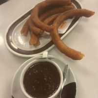 Vegan hot chocolate and churros at Chocolatería Valor in Valencia