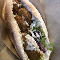 Falafel with fresh vegetables and tahini  at Kebaba in Patras