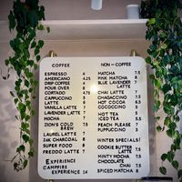 Extensive drink menu  at Coffee and Plants  in Los Angeles