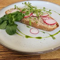 Bread with onion spread  at GoldAmmer Café in Herrenberg