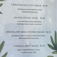 Dessert menu  at Chang Thai Durango in Durango