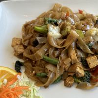 Pad khee mao (drunken noodles) veganized  at Chang Thai Durango in Durango