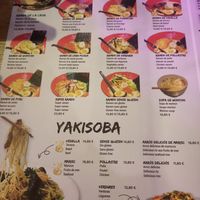 Menu with Ramen at Ramen Andorra in Andorra La Vella