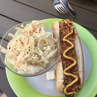 Vegan hotdog at Savory in Frankfurt