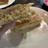 Tofu crab toastie  at 123V Bakery in London