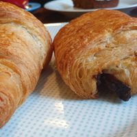 Croissant and Pain au Chocolat at 123V Bakery in London