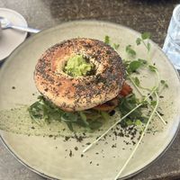 Vegan bagel  at Barko & Co in Teneriffe