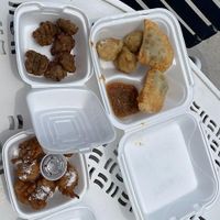 Fritters, Apple Beignets, ugali   at Yagg Sii Tenn Authentic African Cuisine in Apex