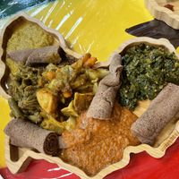 Choose 5 vegan Ethiopian platter   at Yagg Sii Tenn Authentic African Cuisine in Apex