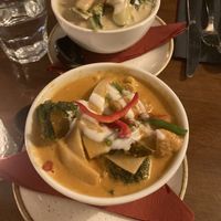 Red curry and green curry. Photos don’t do it justice!!  at The Chequers in Watlington