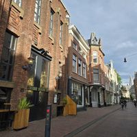 Church of Haarlem in background at Bistrobar Indonesia - temporarily closed in Haarlem