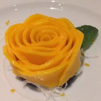 Black sticky rice with coconut and mango at Thai Pothong in Newtown