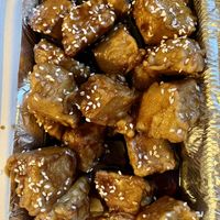 Meatless sesame chicken   at Crazy Pepper in San Francisco
