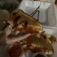 The disco vegan (sorry it’s dark 😳)  at Grilled Cheese Gallery in Provincetown