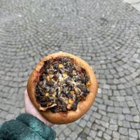 Mushroom pizza - tasted great   at Dvorník - pre-order only in Prague