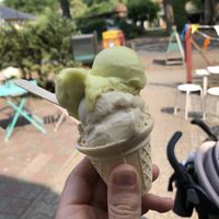 Orange-Lime-Avocado and Banana-Peanut-Chocolate at Eisspatz in Oranienburg