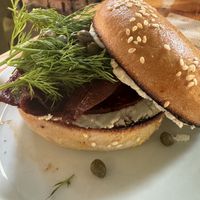 Carrot lox bagel  at Hi Flora! in Minneapolis