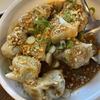 Spicy wontons but not spicy at all. I asked and confirmed no eggs inside. It’s so good!  at Northern Cafe in El Segundo