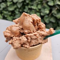 Small portion of nougat flavor (2€) at Die Eisheiligen in Gersfeld