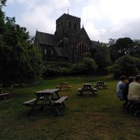 The sitting area, quite cute at Amigos Burritos in Llanberis