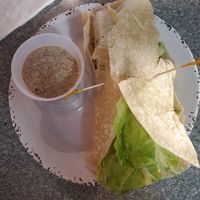 Gf chipotle chicken wrap with the kelp noodles on the side. at Superfoods Cafe & Market in Mt Airy