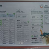 Menu, lots of Vegan options! at Shaka Bubble Tea in Llandudno