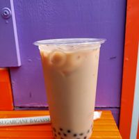 Large Tiramisu Milk Tea with Chocolate Boba and Regular Sugar and Ice. at Shaka Bubble Tea in Llandudno