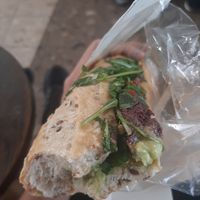 Advocado, olives and tomato sandwich at EDI - Prêt A Manger in Edinburgh
