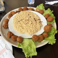 hummus and falafel  at Papu Gyros in Ksamil