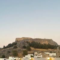View of the acropoliss  at T Veg  in Rhodes
