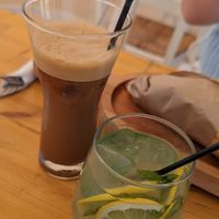 Lemonade with mint and freddo cappuccino at T Veg  in Rhodes