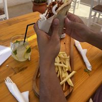 My husband got the gyros which was also really good!!   at T Veg  in Rhodes