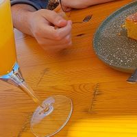 Drink and cake at T Veg  in Rhodes