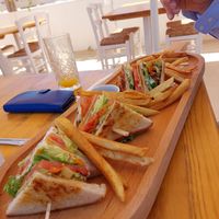 Amazing club sandwich...delicious at T Veg  in Rhodes